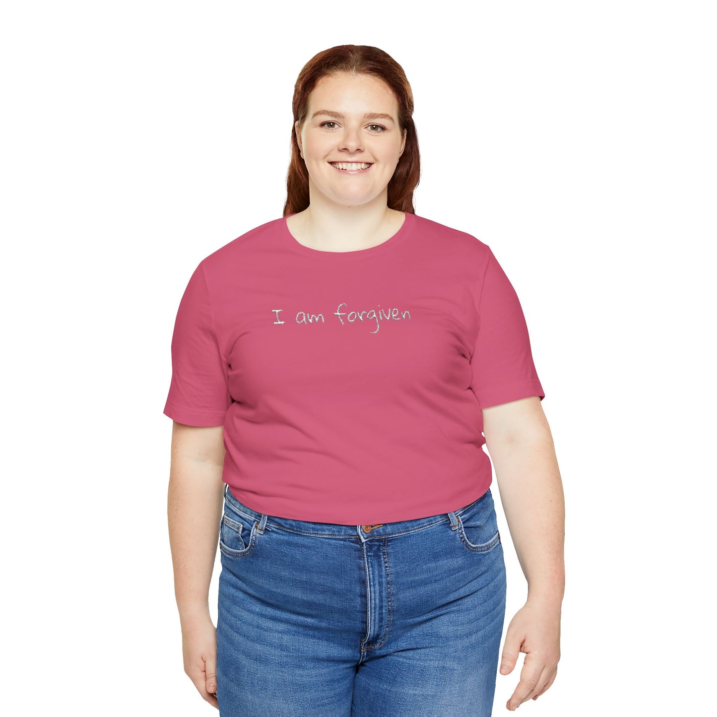 Embroidered I Am Forgiven Unisex Jersey Tee