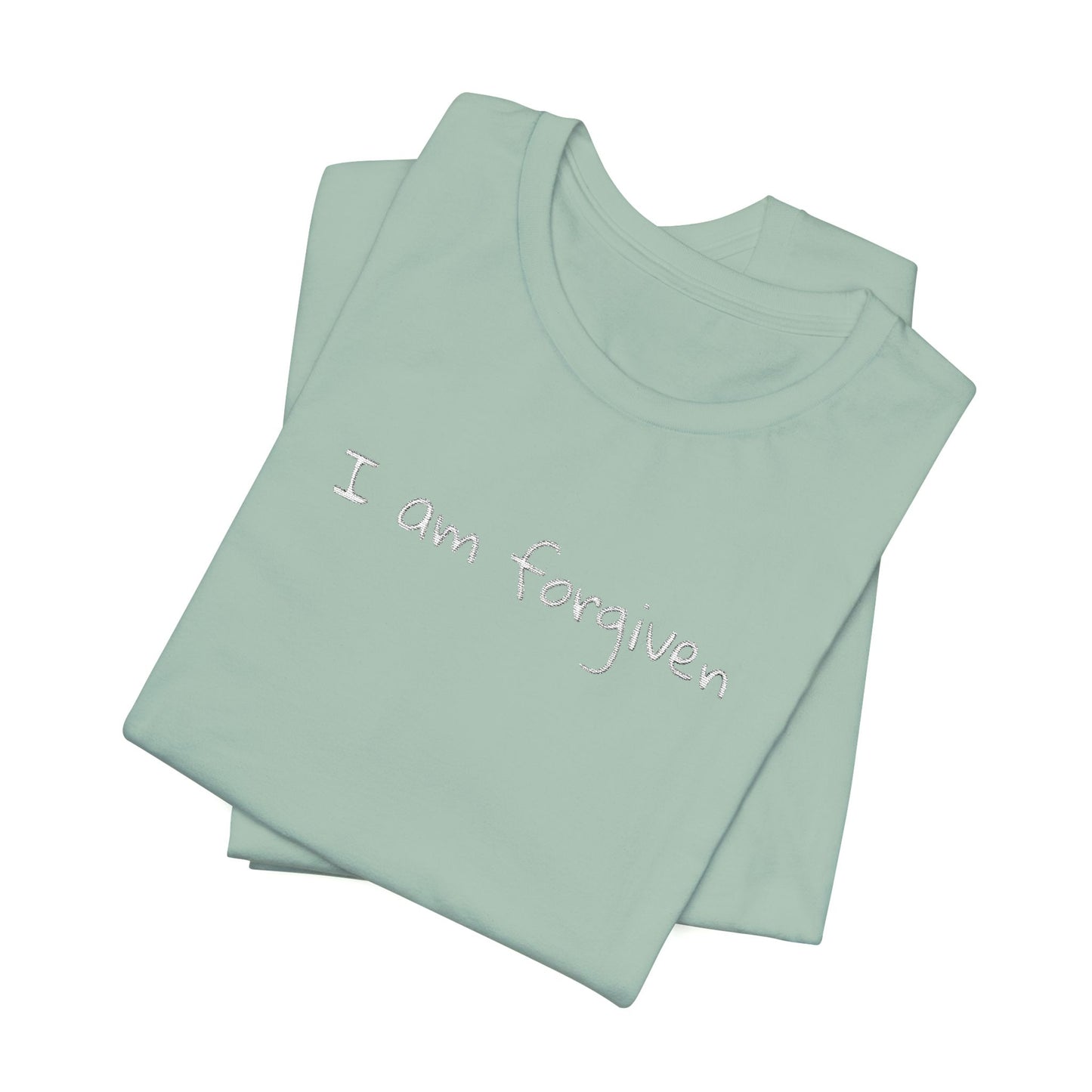 Embroidered I Am Forgiven Unisex Jersey Tee