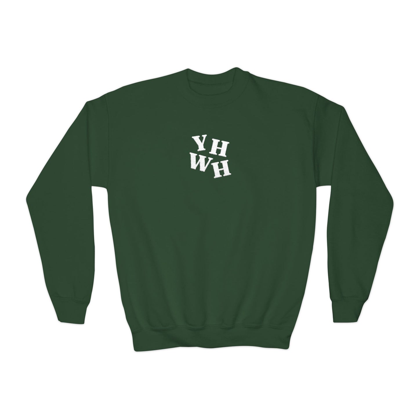 Embroidered YHWH Kids Crewneck Sweatshirt