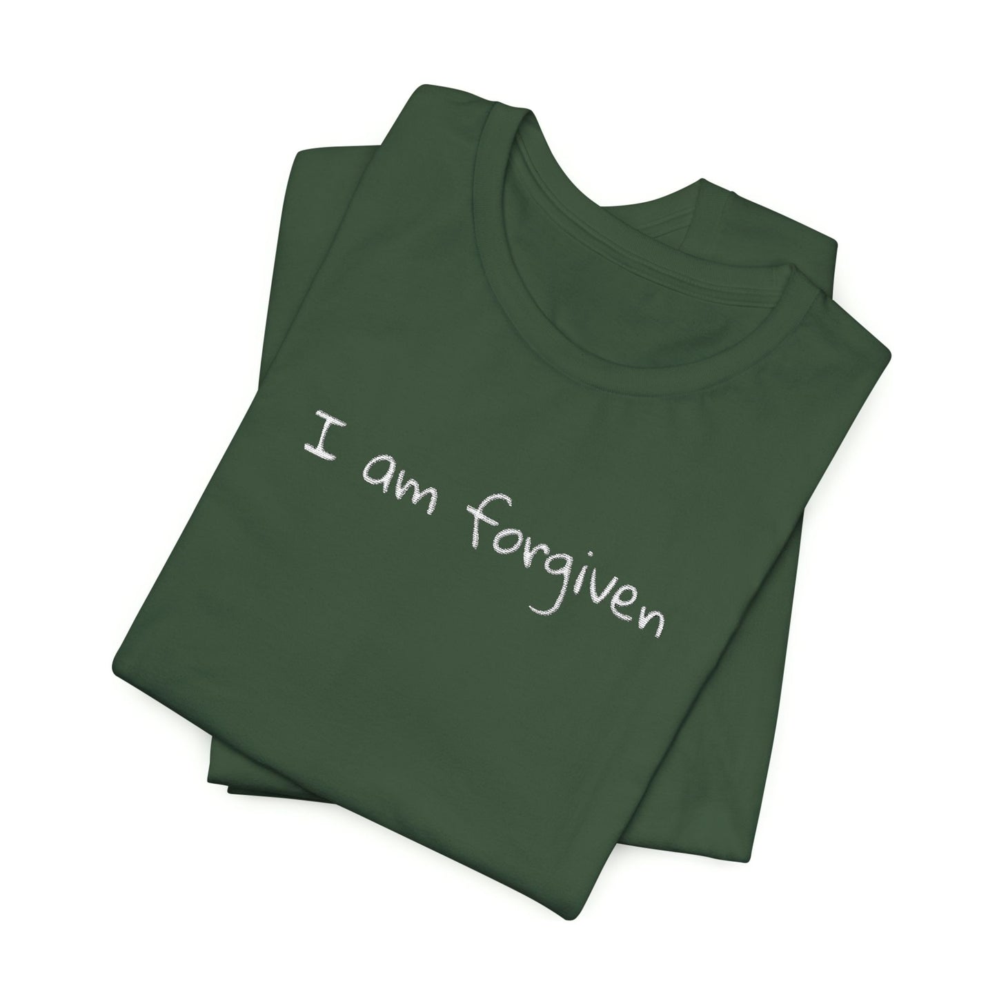Embroidered I Am Forgiven Unisex Jersey Tee