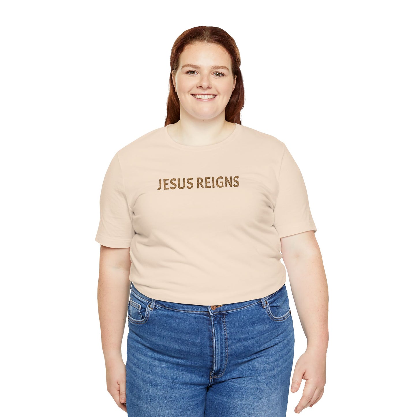 Embroidered Jesus Reigns Unisex Tee