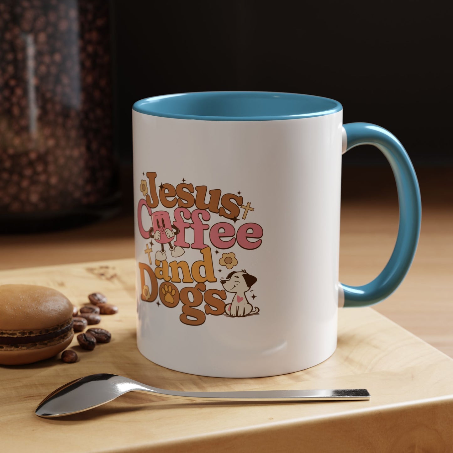 Jesus, Coffee, and Dogs Mug - Perfect for Christian Pet Lovers and Coffee Enthusiasts