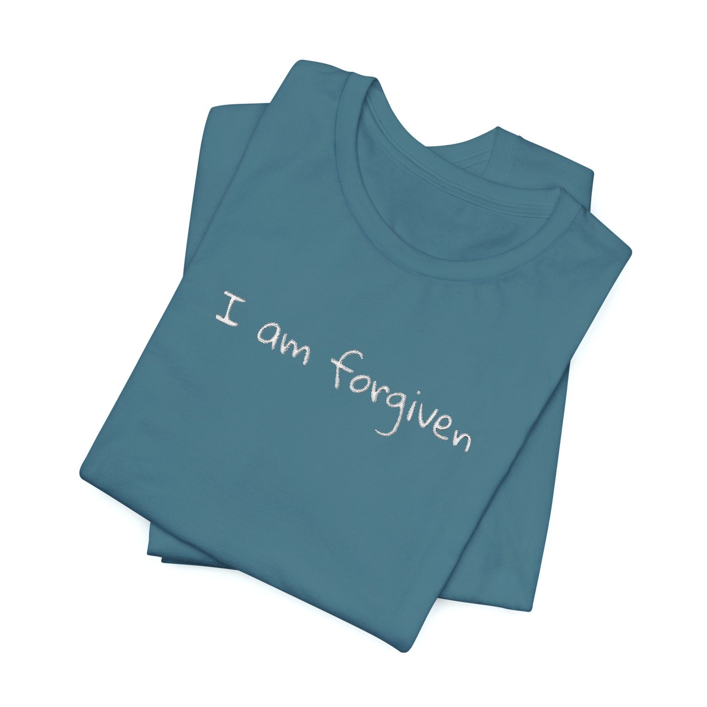 Embroidered I Am Forgiven Unisex Jersey Tee