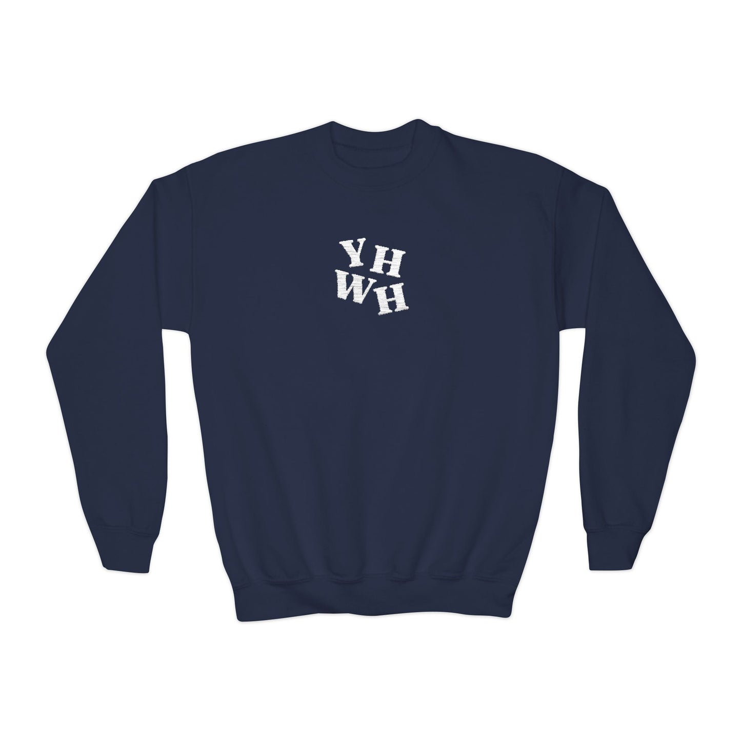 Embroidered YHWH Kids Crewneck Sweatshirt