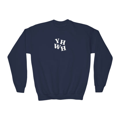 Embroidered YHWH Kids Crewneck Sweatshirt
