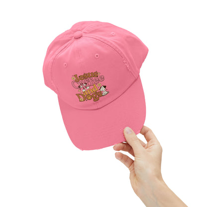 Jesus, Coffee, and Dogs Unisex Distressed Cap | Christian Accesories