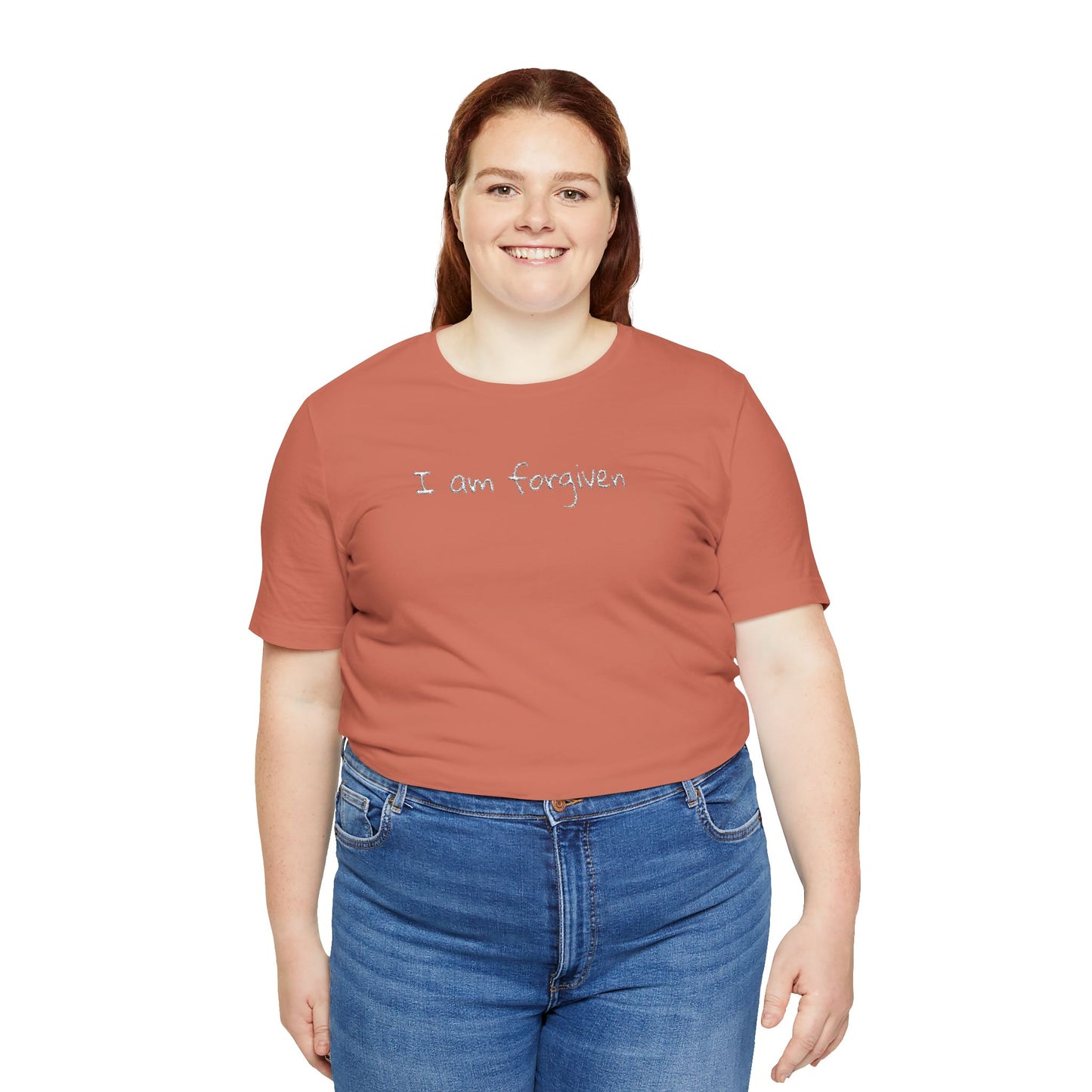 Embroidered I Am Forgiven Unisex Jersey Tee