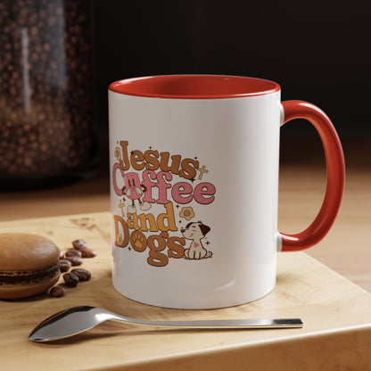 Jesus, Coffee, and Dogs Mug - Perfect for Christian Pet Lovers and Coffee Enthusiasts