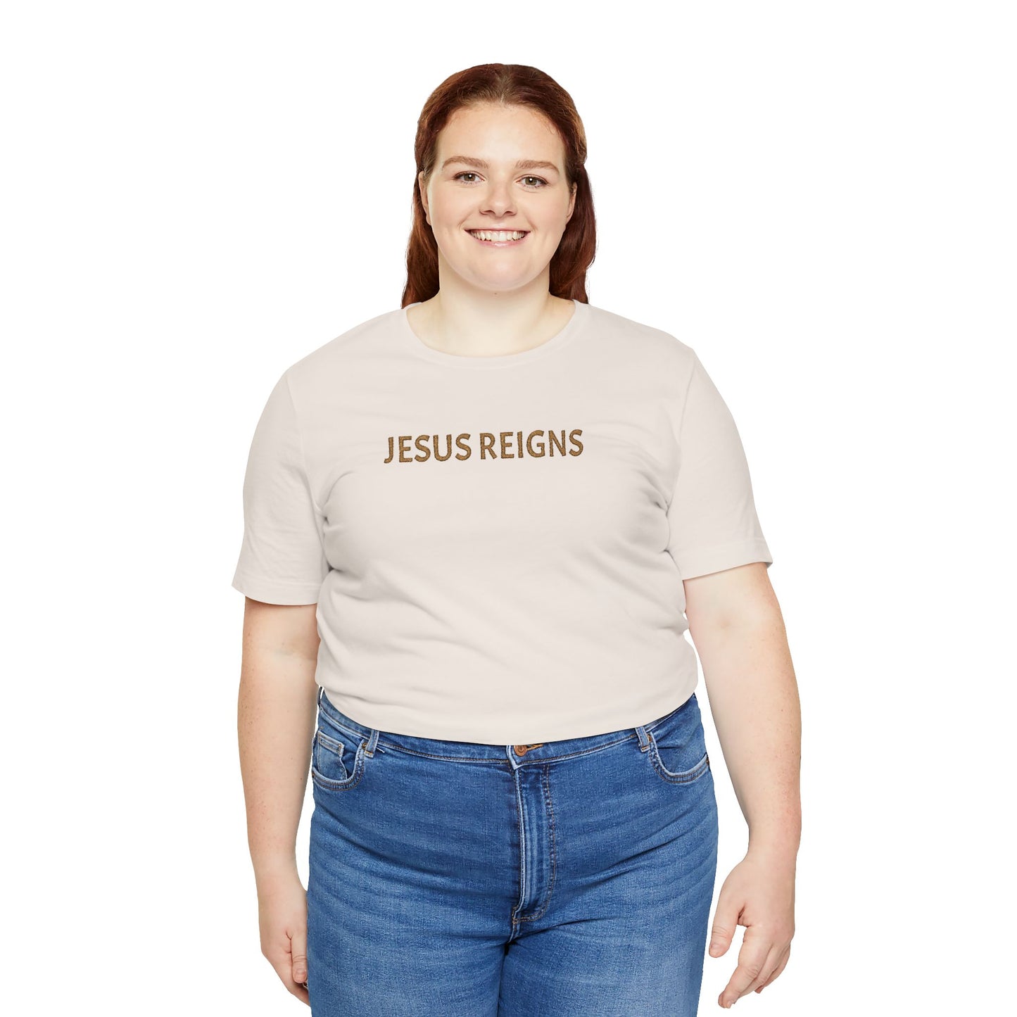 Embroidered Jesus Reigns Unisex Tee