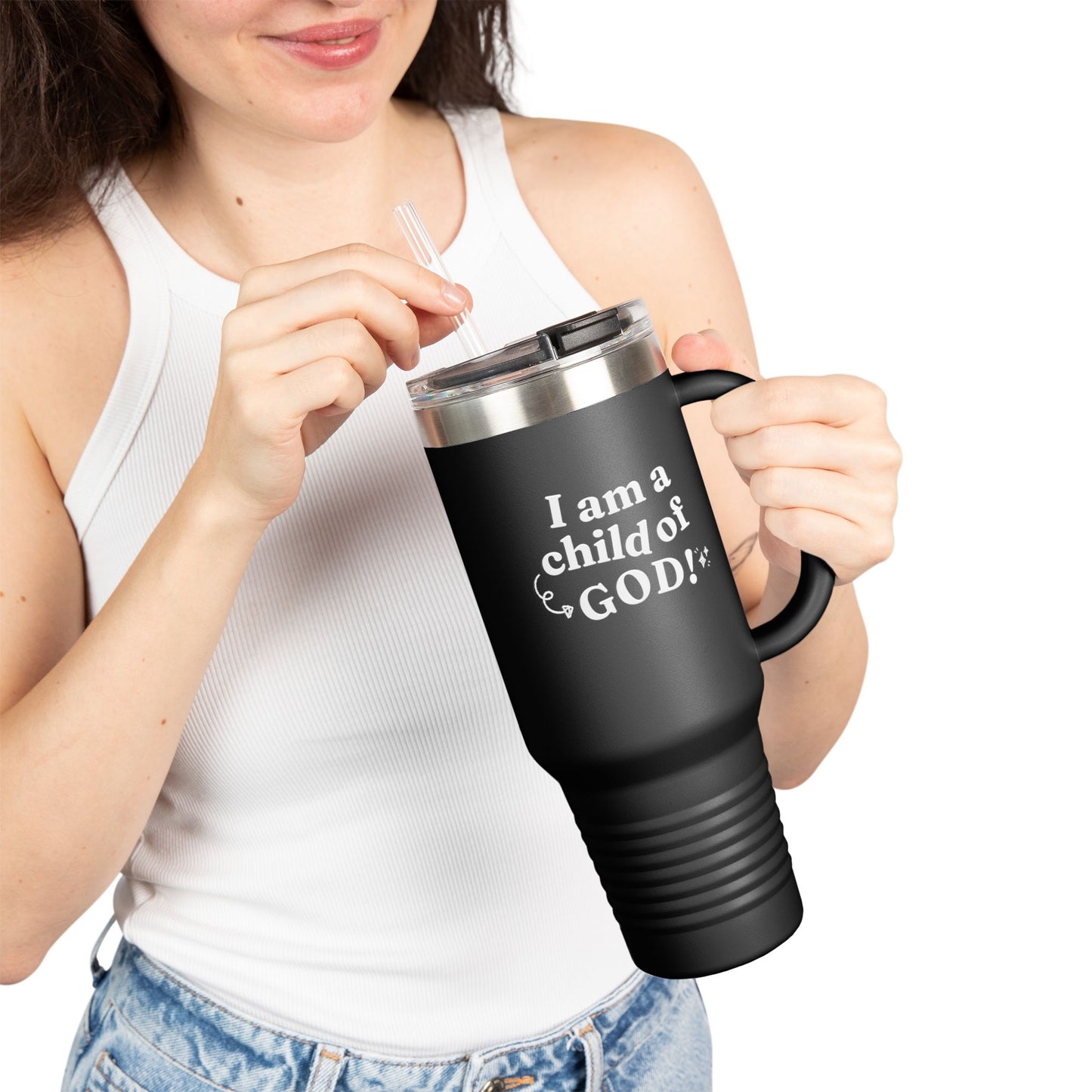 I Am a Child of God Insulated Travel Mug, 40oz