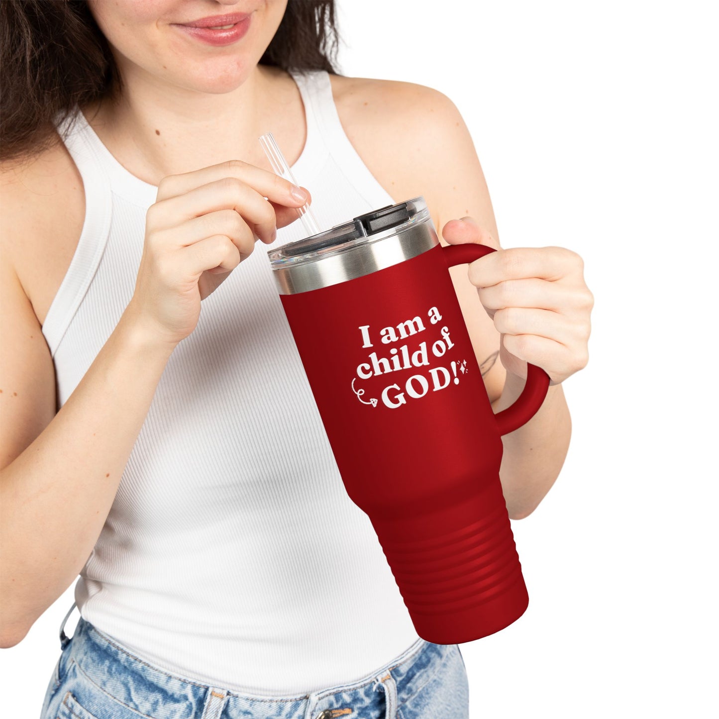 I Am a Child of God Insulated Travel Mug, 40oz