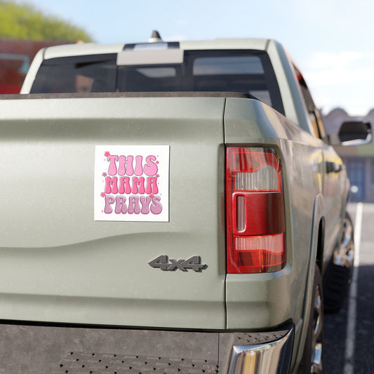 This Mama Prays Car Magnet, Christian Vehicle Sticker