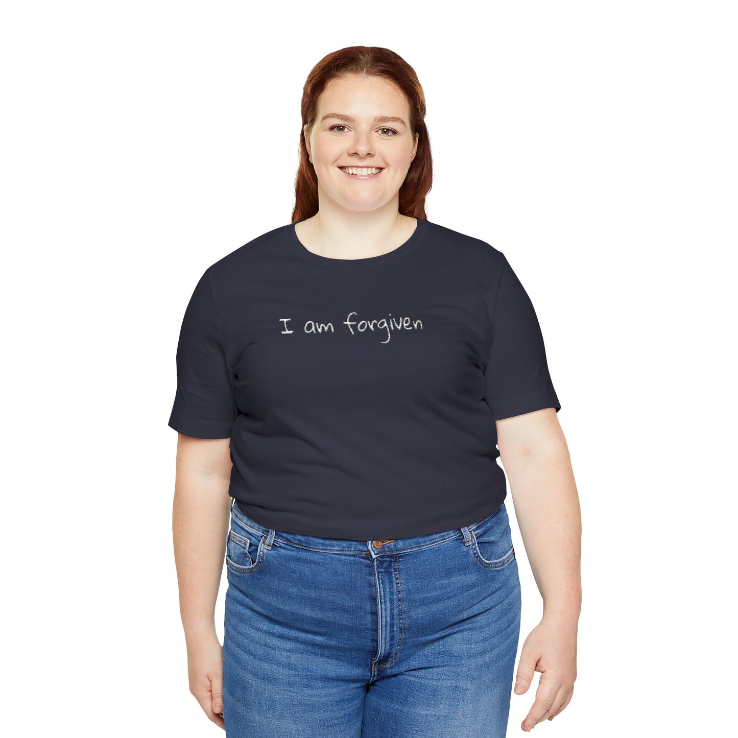 Embroidered I Am Forgiven Unisex Jersey Tee