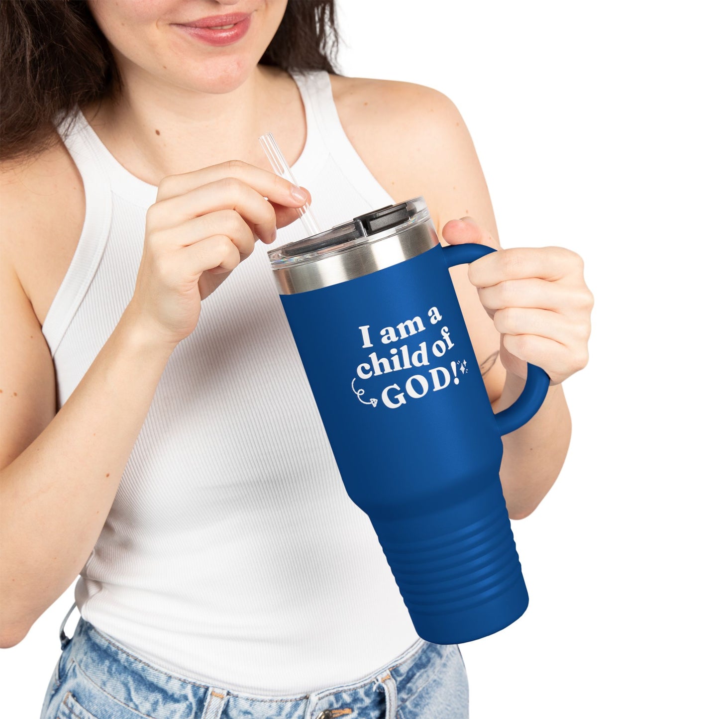 I Am a Child of God Insulated Travel Mug, 40oz