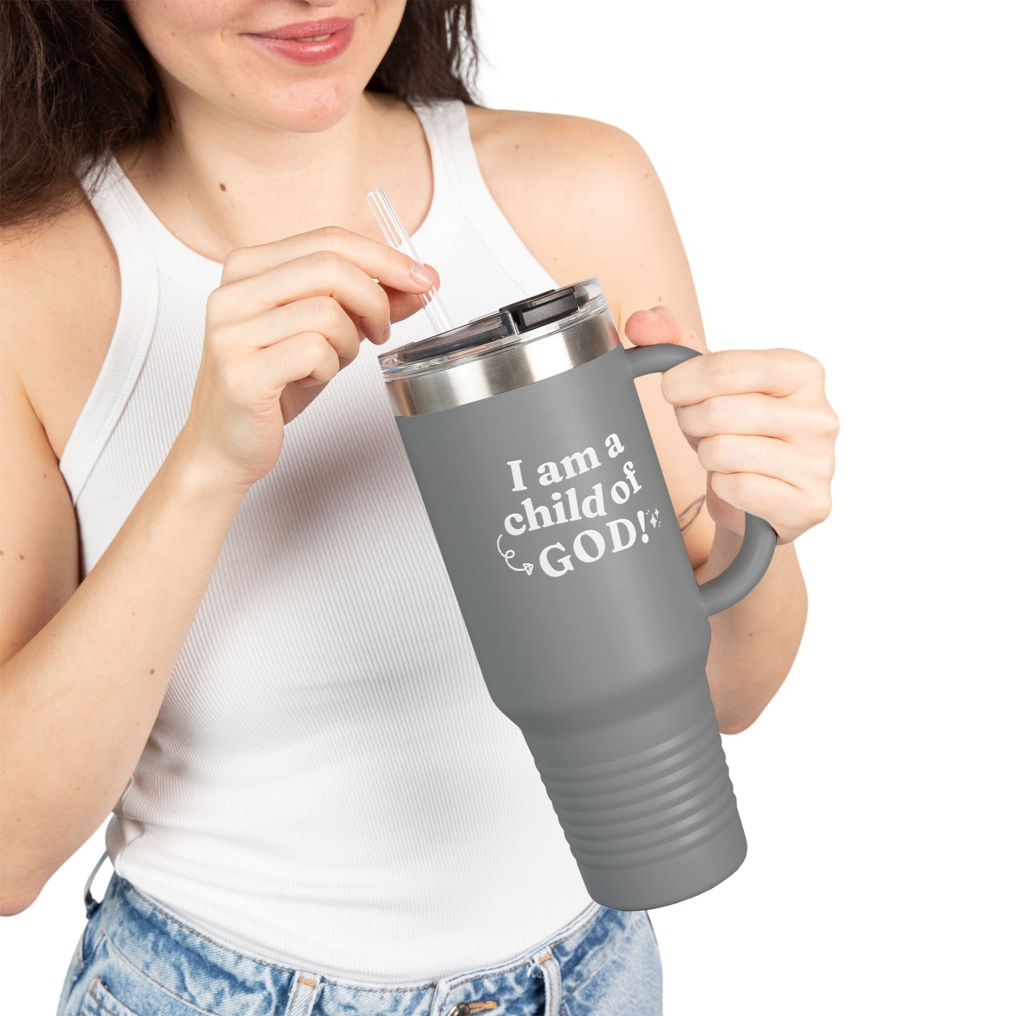I Am a Child of God Insulated Travel Mug, 40oz
