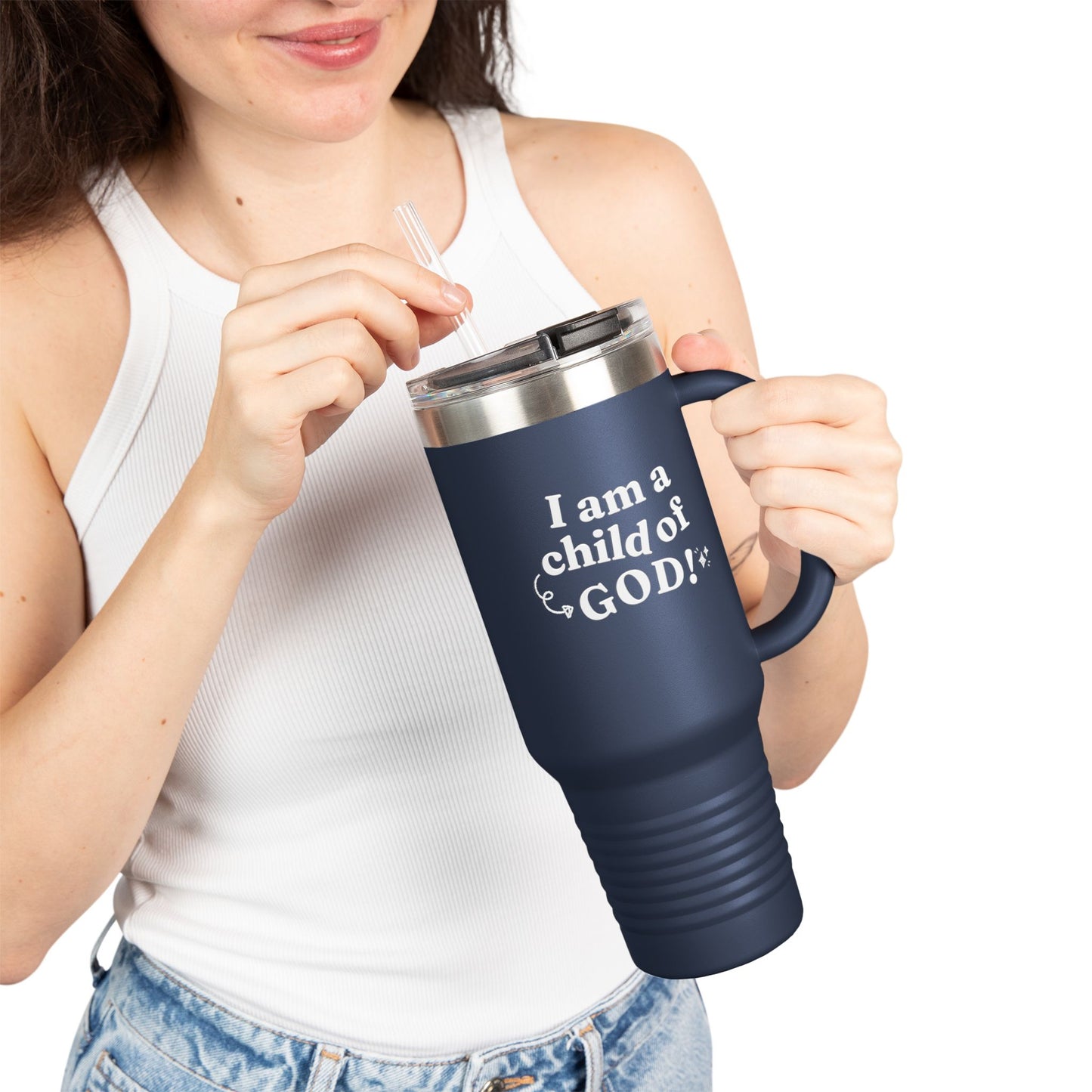 I Am a Child of God Insulated Travel Mug, 40oz
