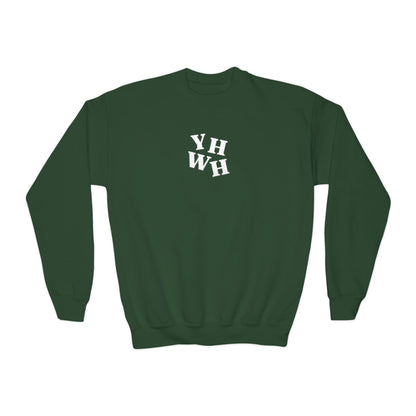 Embroidered YHWH Kids Crewneck Sweatshirt