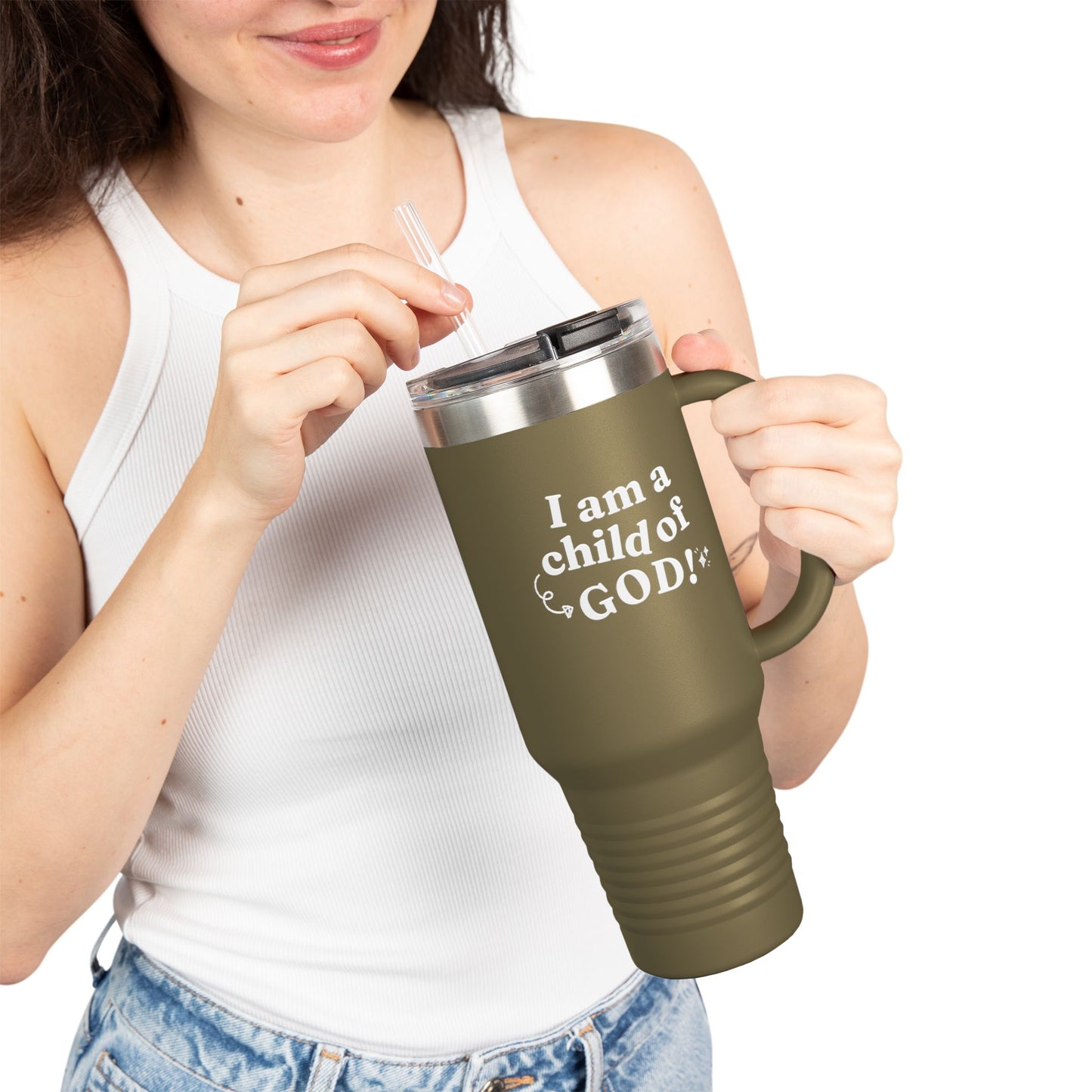 I Am a Child of God Insulated Travel Mug, 40oz