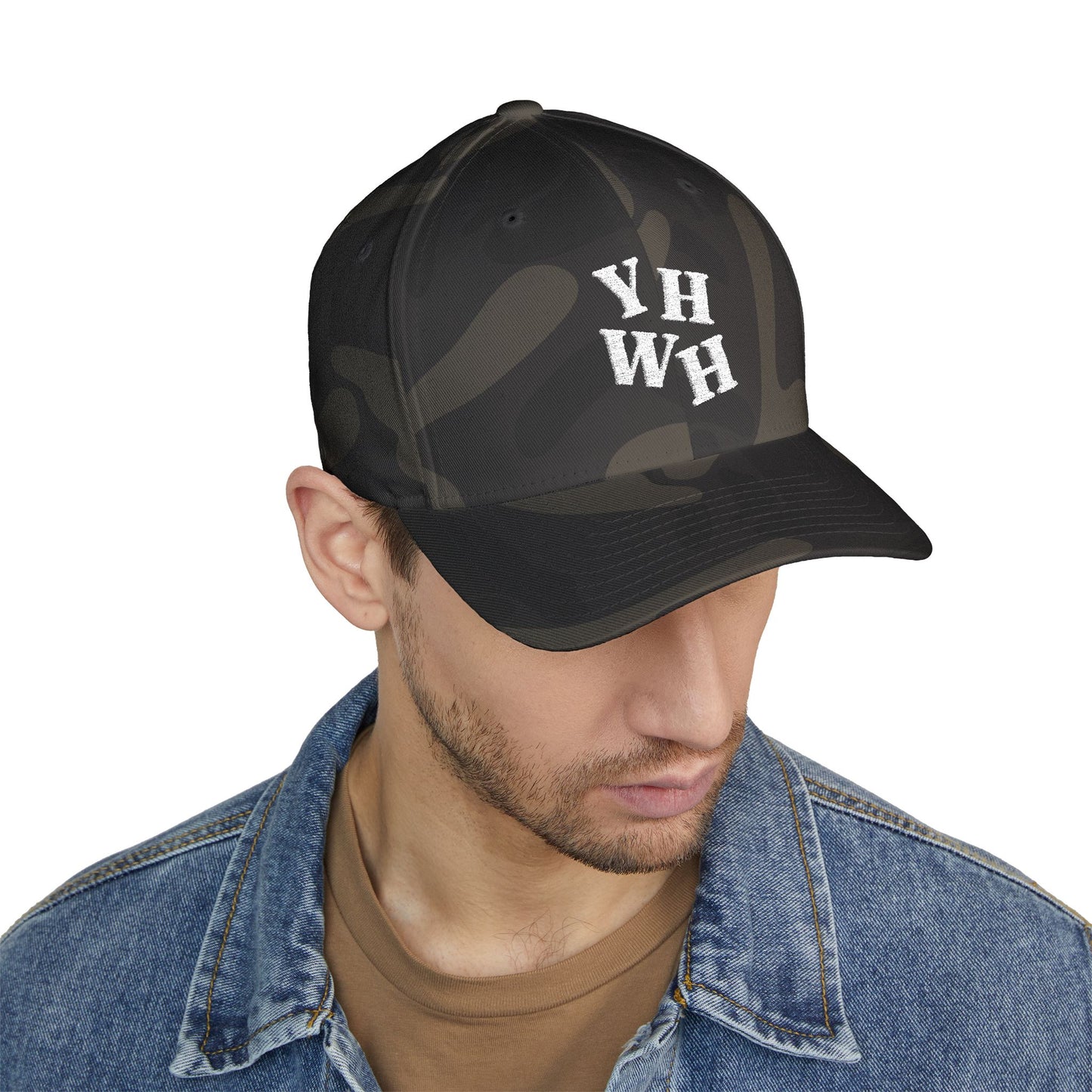 Camouflage Embroidered YHWH Cap