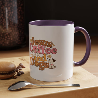 Jesus, Coffee, and Dogs Mug - Perfect for Christian Pet Lovers and Coffee Enthusiasts