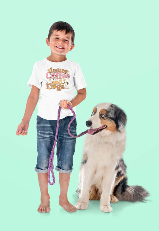 Kids Jesus Coffee Dogs Tee
