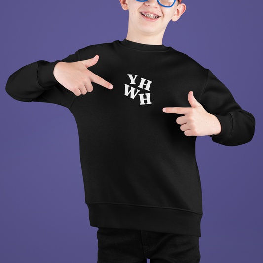 Embroidered YHWH Kids Crewneck Sweatshirt